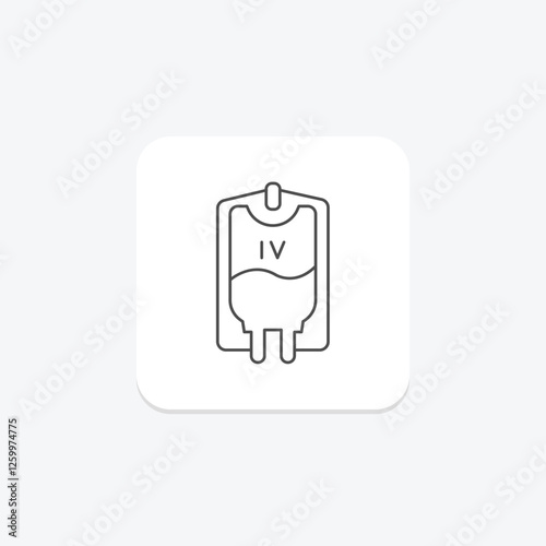 IV Drip thinline icon, vector, pixel perfect, illustrator file