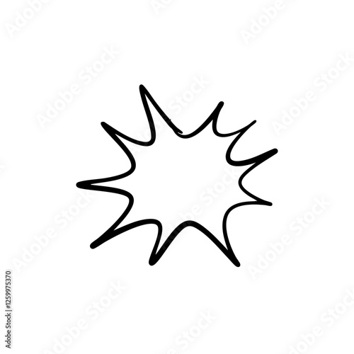 sketch of comic boom explosion hand drawn