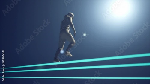 Man walking up the stairs, 3D animation