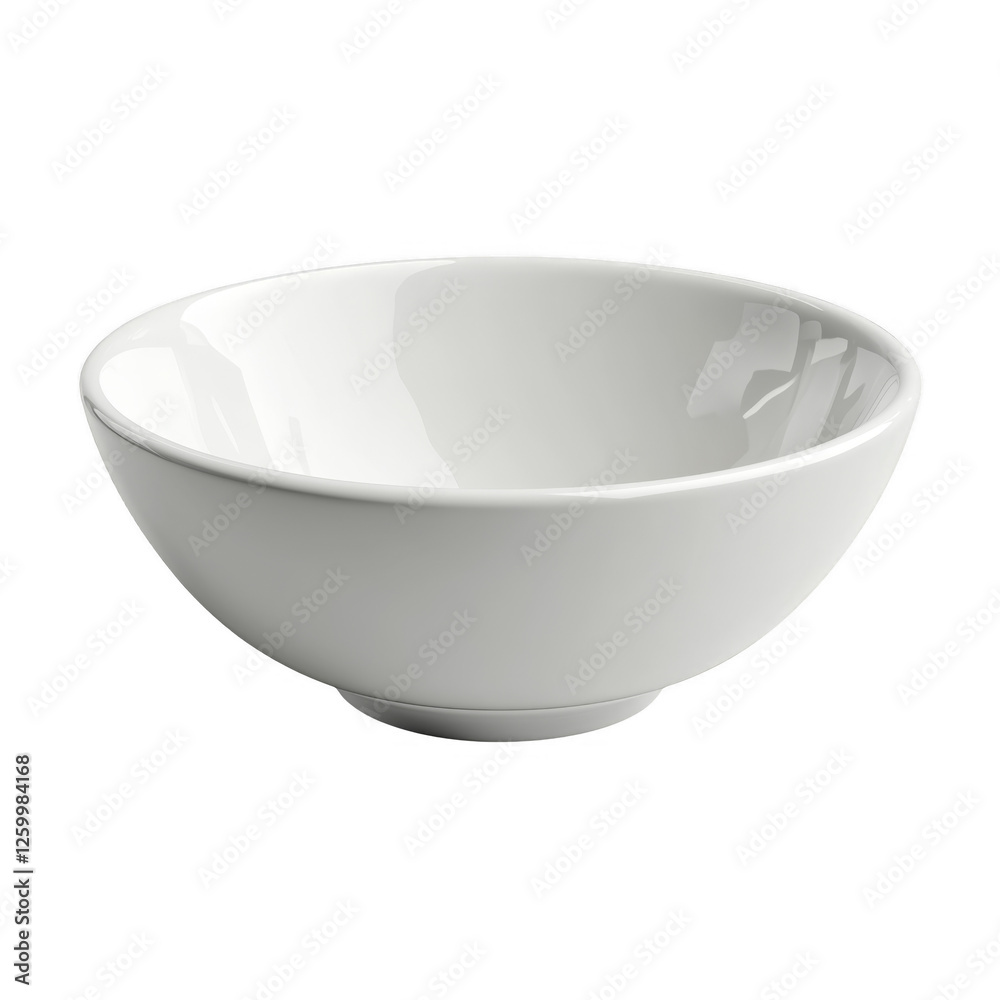 White ceramic bowl with glossy finish isolated on transparent background White ceramic bowl with glossy finish isolated on transparent background