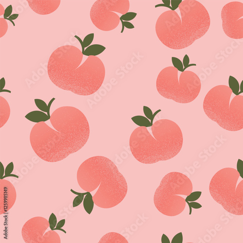 peach fruit seamless pattern