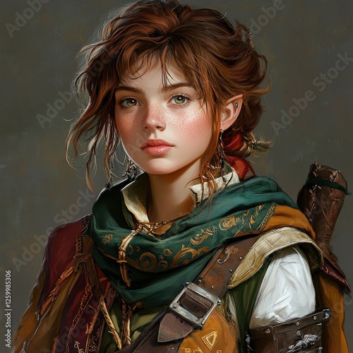 Halfling Portrait: RPG Fantasy Avatar and Medieval Token Character