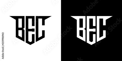 BEC letter logo design with white background in illustrator, vector logo modern alphabet font overlap style, calligraphy designs for logo, Poster, Invitation, etc.