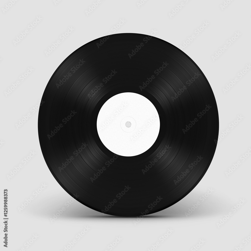 Old Vinyl Record Disk in Blank Paper Case with Free Space for Your Design on a white background Old Vinyl Record Disk in Blank Paper Case with Free Space for Your Design on a white background