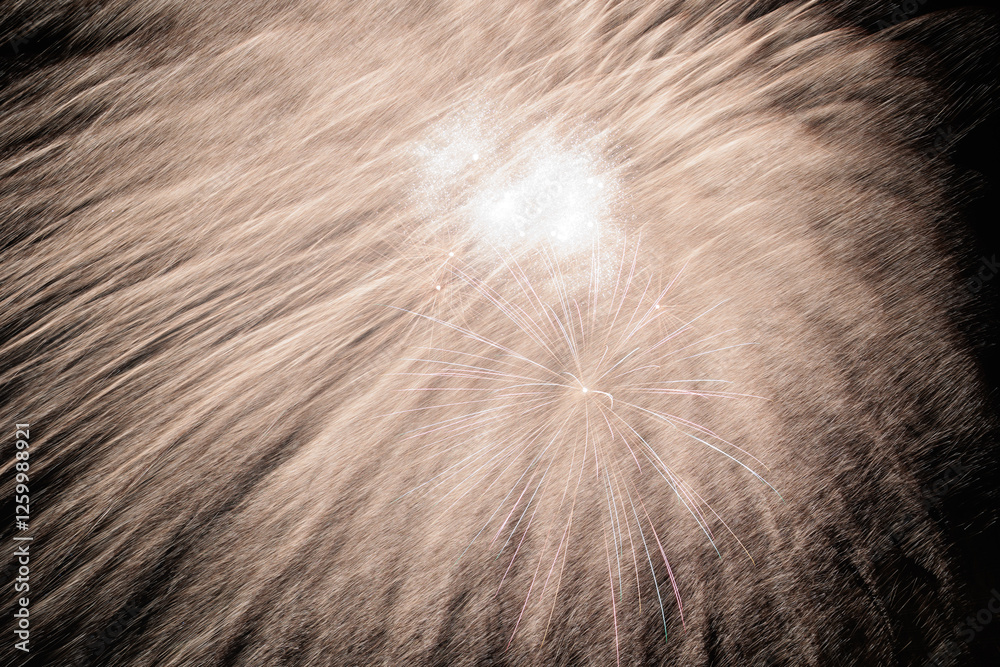 dettagli di fuochi d'artificio di colore dorato chiaro su sfondo nero