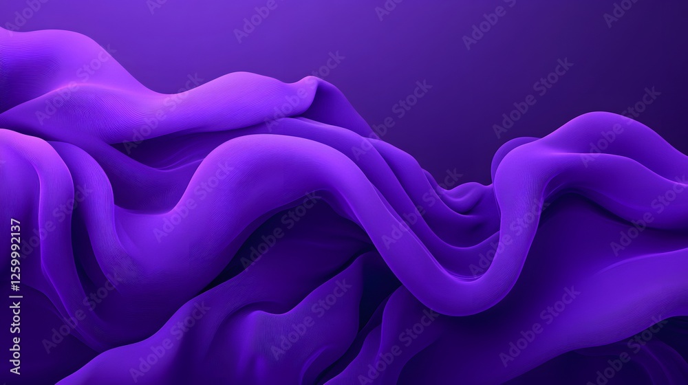 Fototapeta premium Abstract image showcasing dynamic purple fabric waves and gentle folds