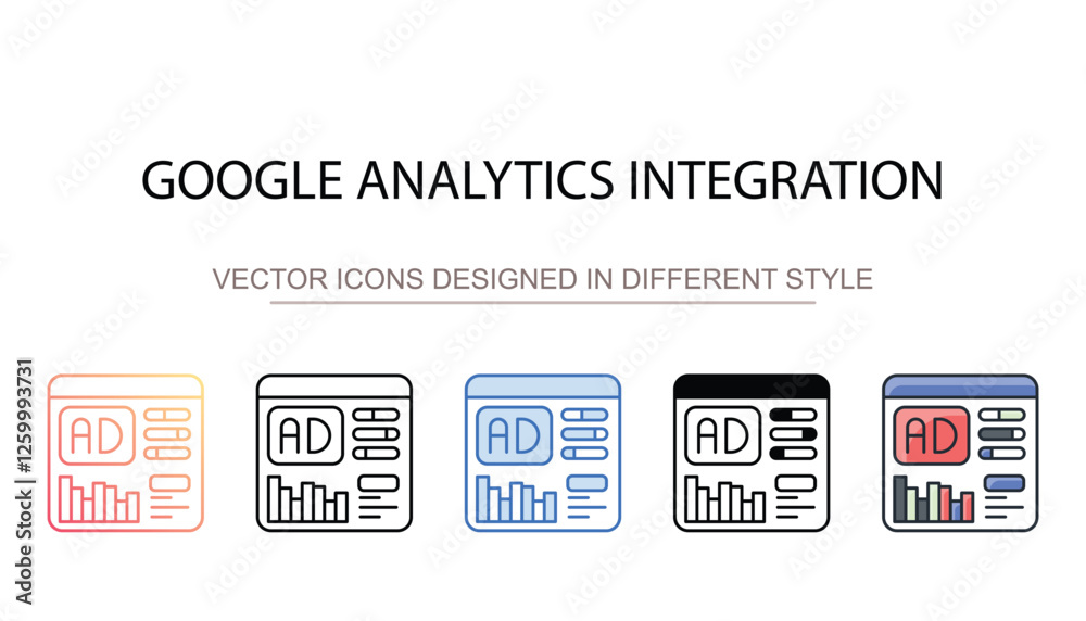 Obraz premium Google Analytics Integration icon design with white background stock illustration