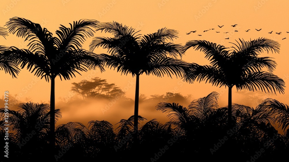 Majestic Silhouette of Palm Trees at Sunset Tropical Landscape Nature Photography Tranquil Environment Scenic Viewpoint Majestic Silhouette of Palm Trees at Sunset Tropical Landscape Nature Photography Tranquil Environment Scenic Viewpoint