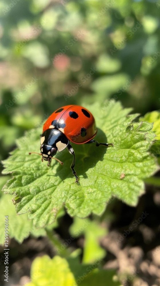 Ladybug on Green Leaf Macro Photography Ladybug on Green Leaf Macro Photography