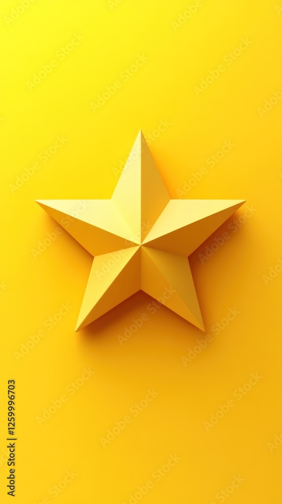 Fototapeta premium Elegant yellow star art, simple design with light and shadow elements