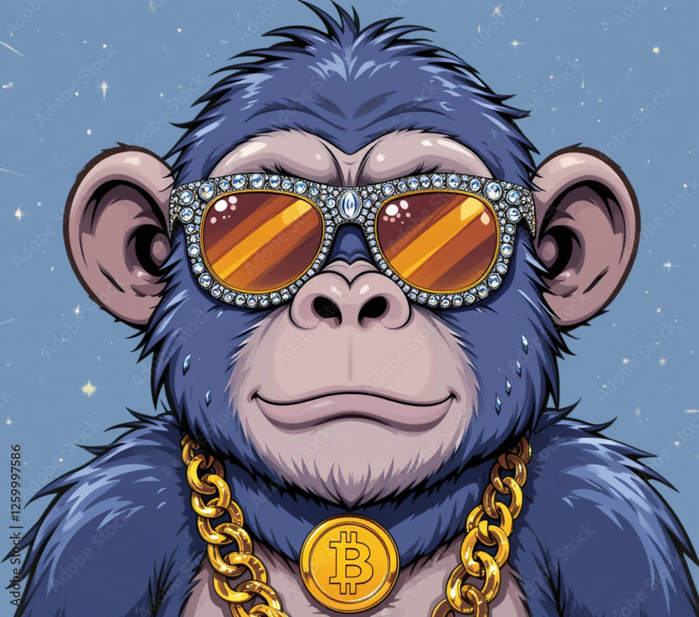 Fototapeta premium NFT funny cartoon Monkey
