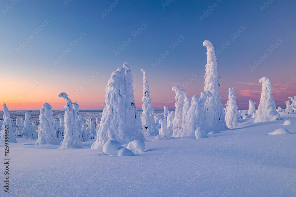 winter landscape with snow