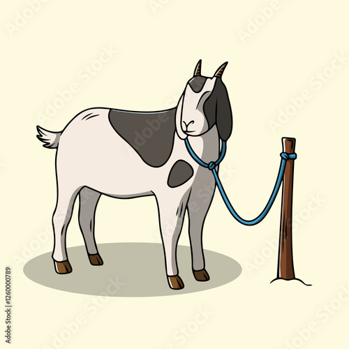 Goat Tethered to a Rope