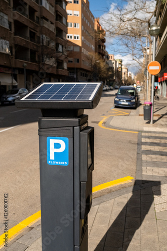 Parking mashine powered by solar panel