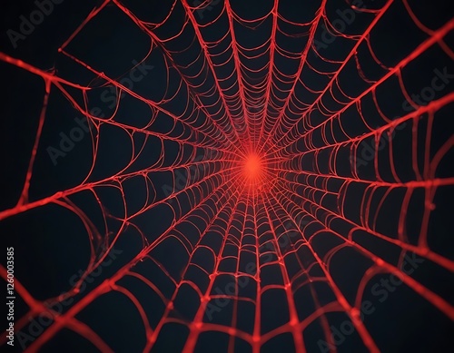 Red Spiderweb Tunnel Abstract Art Background Image