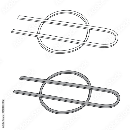 Women's hairpins mockup template vector design.