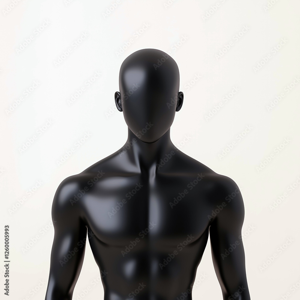 A mysterious, expressionless black mannequin. A mysterious, expressionless black mannequin.