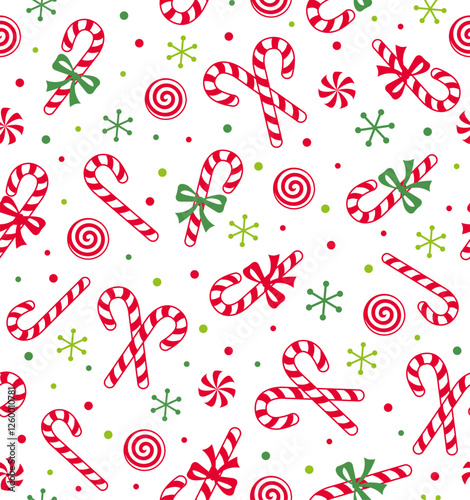 Seamless Pattern of Christmas Candy cane - Christmas vector design 