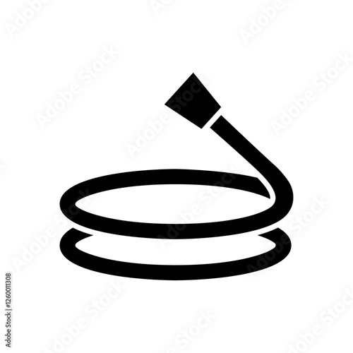Watering hose icon vector. Watering illustration sign. Farm symbol. Vegetable garden logo.