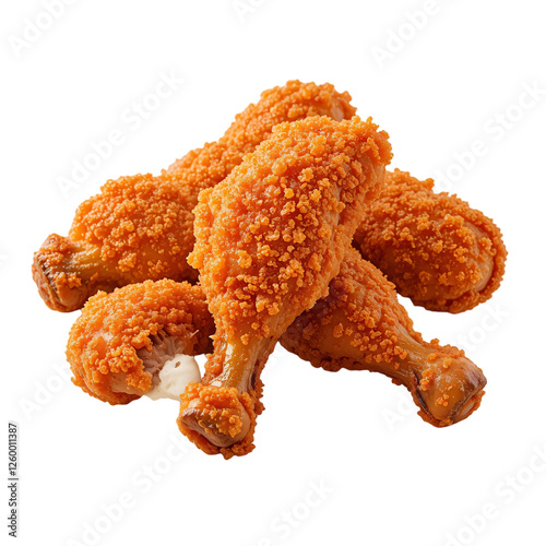 Breaded and Fried Chicken Pieces with Crispy Golden Coating photo