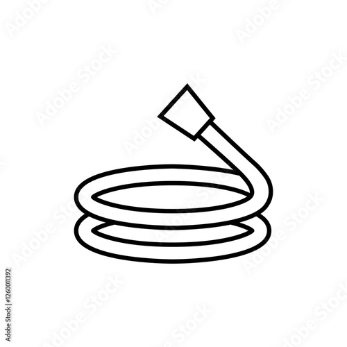 Watering hose icon vector. Watering illustration sign. Farm symbol. Vegetable garden logo.