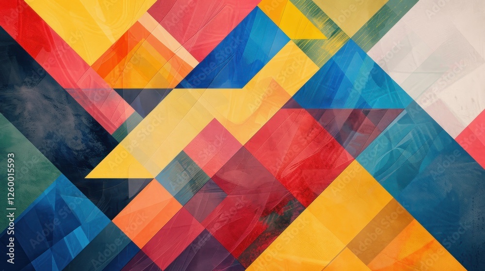 Fototapeta premium Colorful geometric abstract design with layered shapes