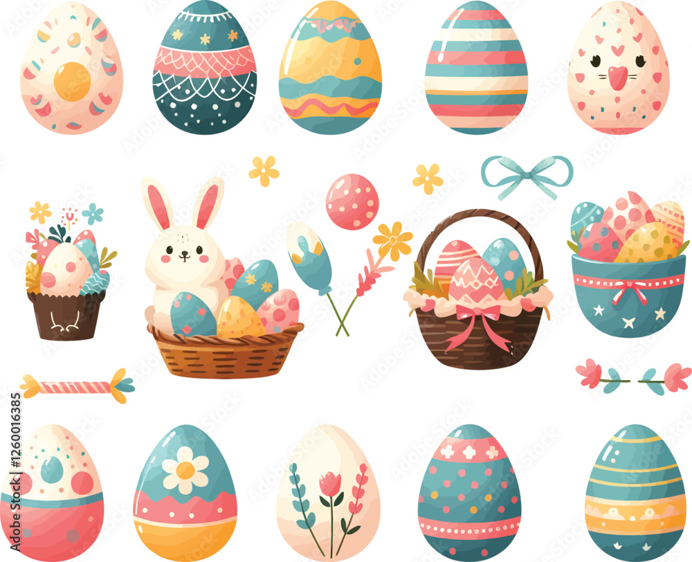 easter eggs in a basket easter eggs in a basket