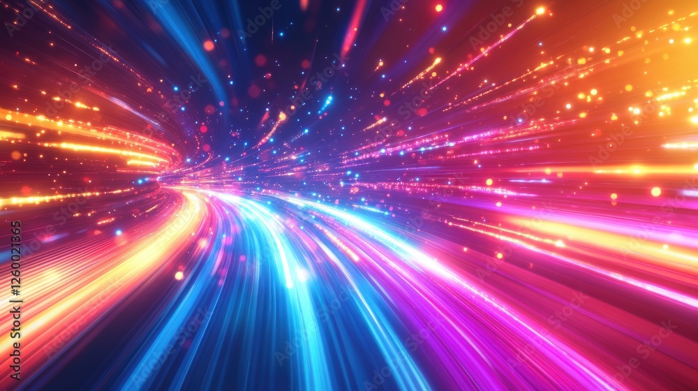 Vibrant abstract digital background of light trails creating a sense of motion and energy Vibrant abstract digital background of light trails creating a sense of motion and energy