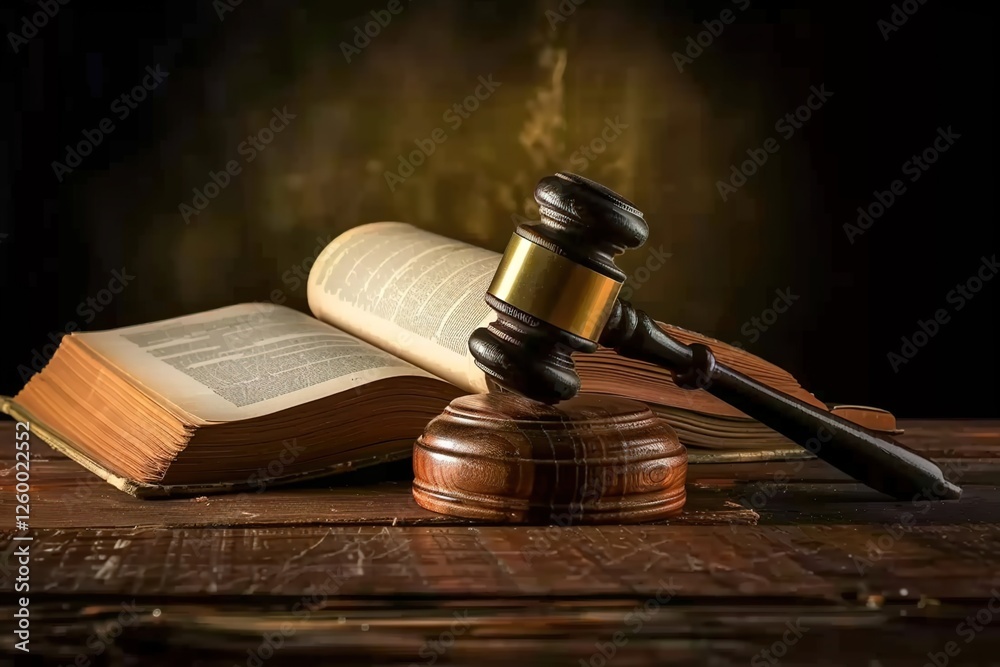 Law concept: Wooden gavel, legal books, golden scale on the table, with stately background. Symbol of justice and authority. Law concept: Wooden gavel, legal books, golden scale on the table, with stately background. Symbol of justice and authority.