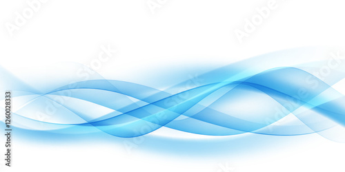 Blue waves abstract background, modern design, vector illustration