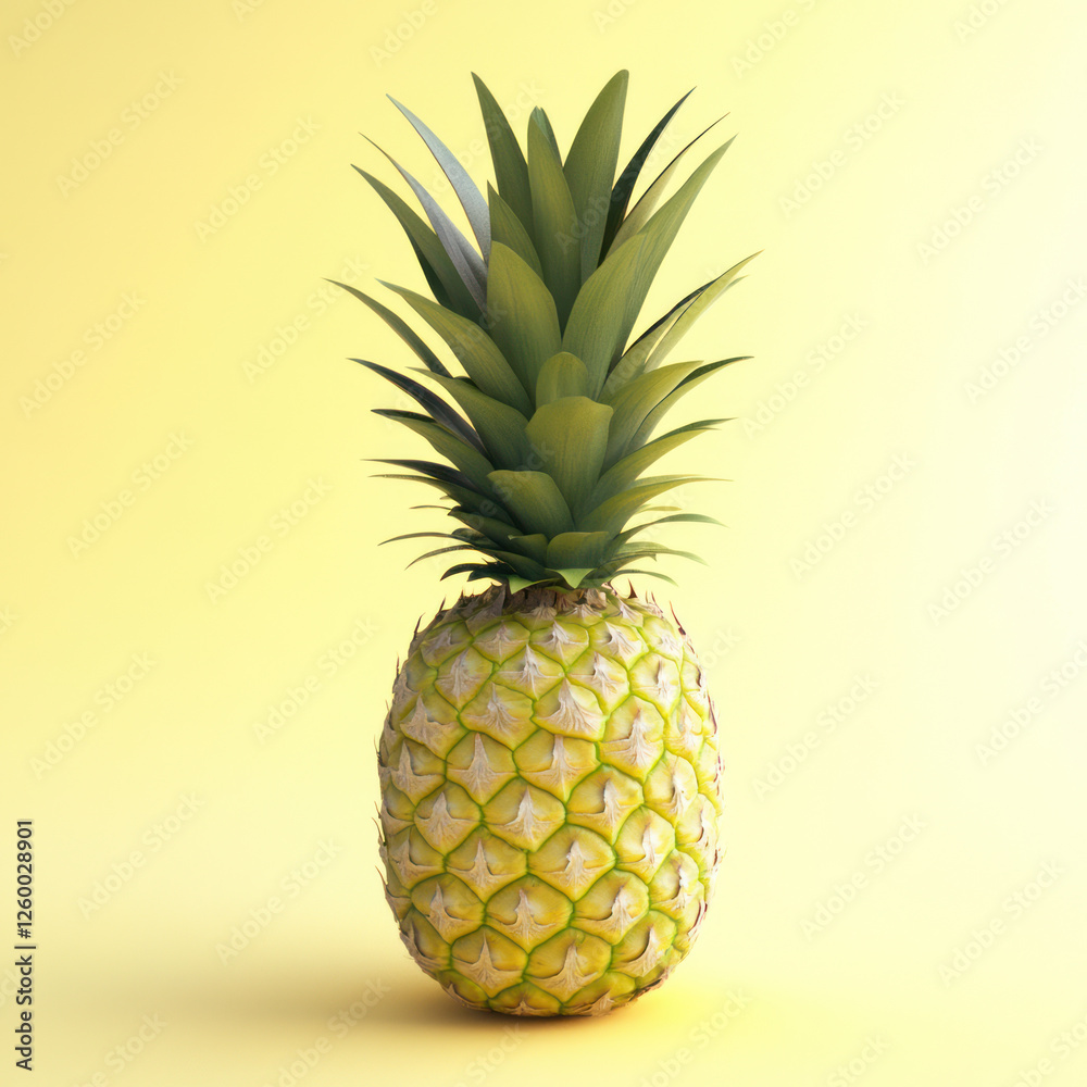 pineapple on yellow pineapple on yellow
