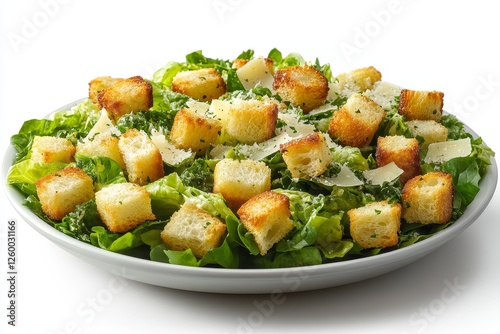 Wallpaper Mural Caesar Salad Plate, Croutons, Studio, White Background, Food Photography Torontodigital.ca