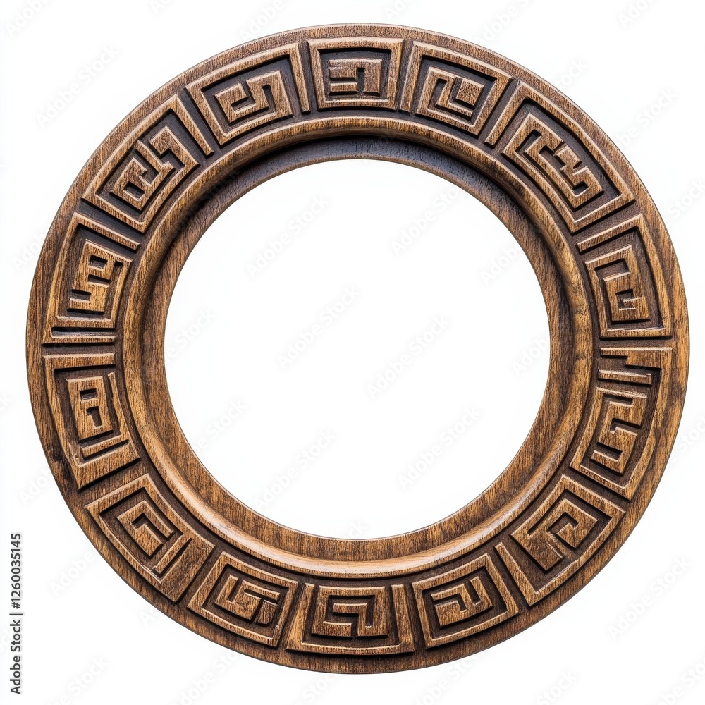 Fototapeta premium frame picture oval round isolated on white background luxury vintage retro gold