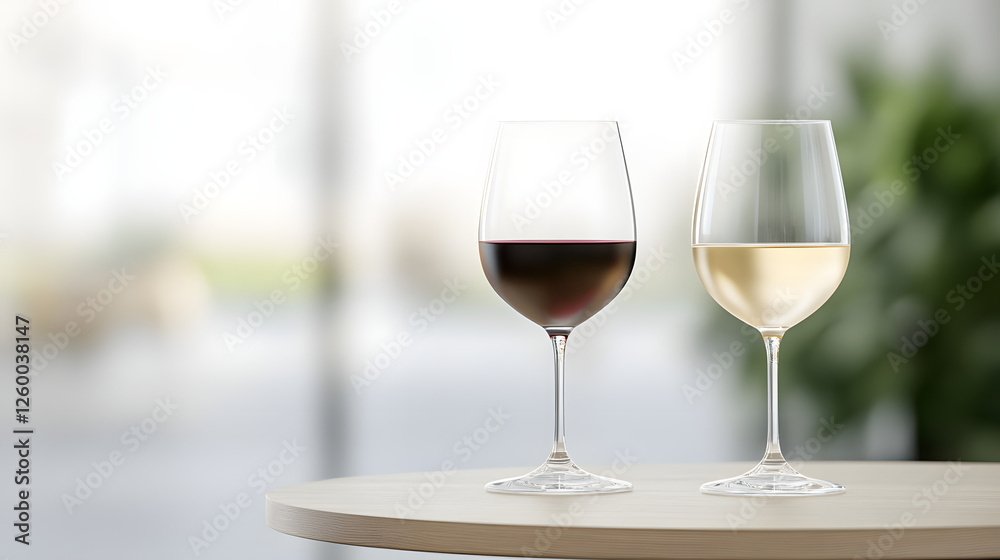 An image of a table with two glasses of wine on it.
An image of a table with two glasses of wine on it.