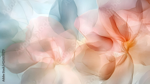 Abstract Pastel Floral Design:  Soft Hues, Delicate Petals, Artistic Bloom