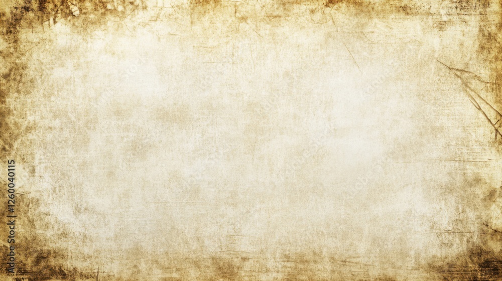 Fototapeta premium Antique Parchment Texture with Faded Borders and Delicate Ink Stains: Evoking Ancient Manuscripts with a Historical and Authentic Background for Text or Graphics
