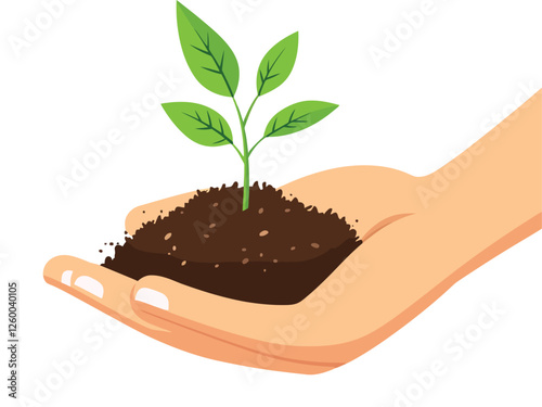  Planting a Sapling in Soil with Hands Symbolizing a Greener Future