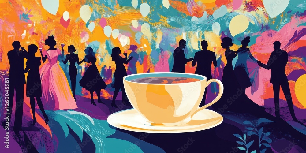 custom made wallpaper toronto digitalA cup of tea amidst a formal party scene