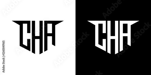 CHA letter logo design with white background in illustrator, vector logo modern alphabet font overlap style, calligraphy designs for logo, Poster, Invitation, etc.