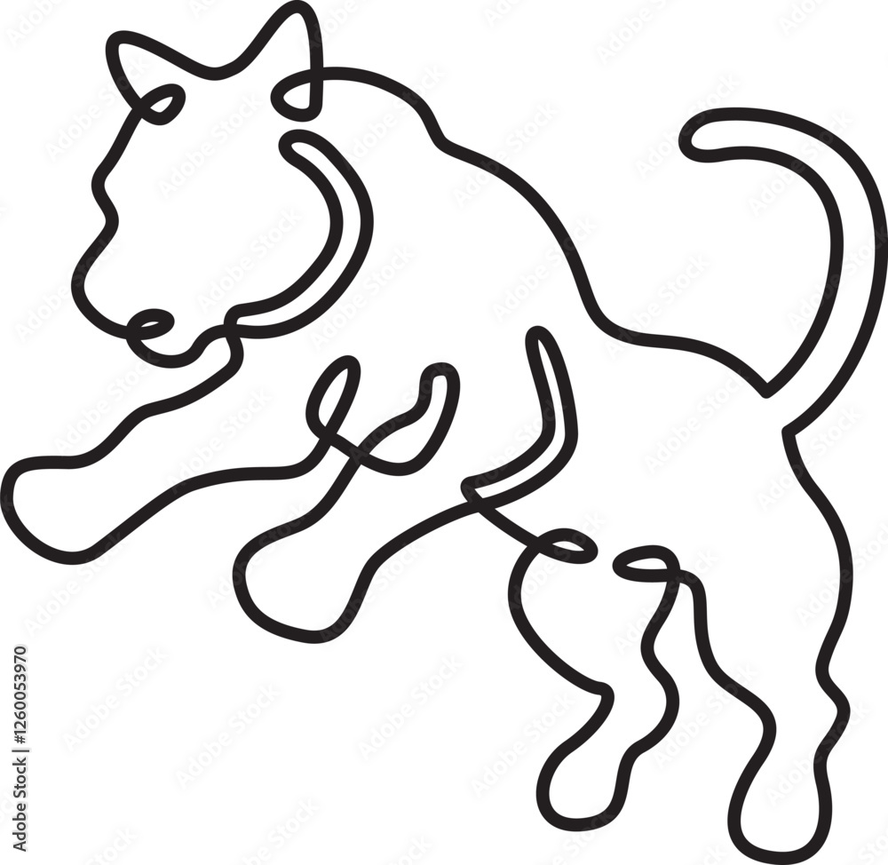 Continuous one line drawing tiger silhouette.Beautiful adult tiger..Line isolated minimal logo.Line art.Not AI. Continuous one line drawing tiger silhouette.Beautiful adult tiger..Line isolated minimal logo.Line art.Not AI.