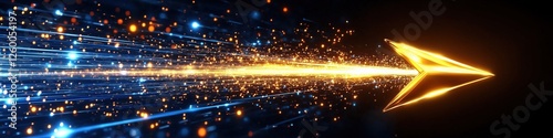 A glowing arrow, extreme speed concept