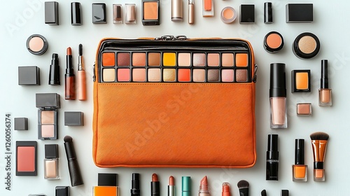 Colorful Makeup Collection On White Background