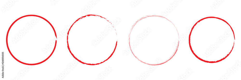 vector brush strokes circles of paint on white background. Ink hand drawn paint brush circle. vector illustration of Red abstract circle. Brush red stroke circle frame, hand drawn rough scribble vector brush strokes circles of paint on white background. Ink hand drawn paint brush circle. vector illustration of Red abstract circle. Brush red stroke circle frame, hand drawn rough scribble
