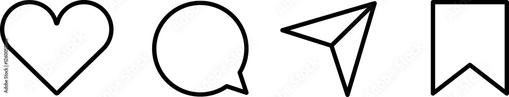 Social media button like, comment, share and notification Social media button like, comment, share and notification