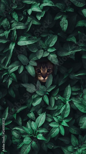 Cat with Plants