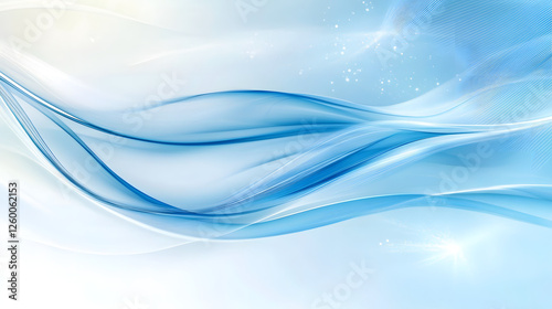 Abstract Blue Waves Flow Seamlessly,  Digital Art Background Design