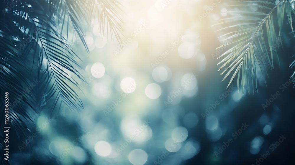 Lush tropical foliage with sunlit bokeh background. Lush tropical foliage with sunlit bokeh background.