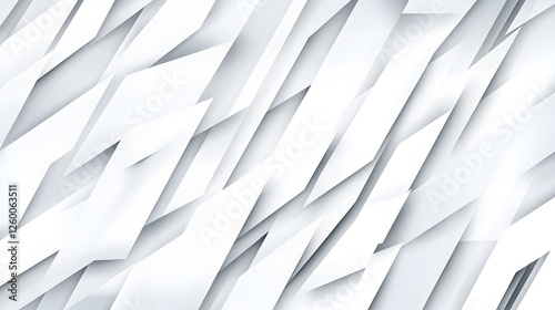 Abstract White Geometric Shapes Design, Clean Minimalist Background, Modern Graphic