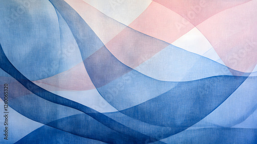 Abstract Blue and Pink Fabric Waves Design