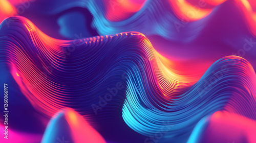Vibrant Waves: Abstract Colorful 3D Motion